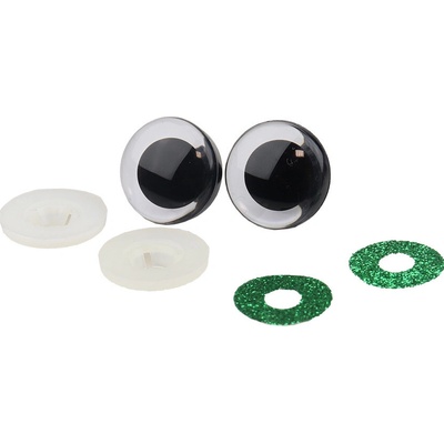 Pro Háčkování Oči bezpečnostní třpytivé zelené, 20 mm