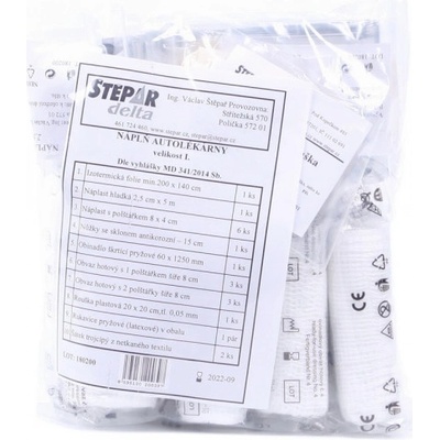 Autolékárníčka Stepar, náplň, 182/2011