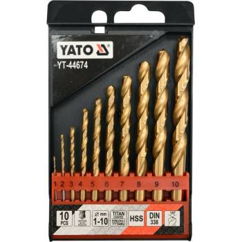 YATO HSS-TiN sada vrtákov do kovu 1-10 mm 10 ks (YT-44674)