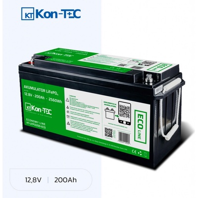 Kon-Tec KT-LFP12200 ECO Lithium-železo-fosfátová LiFePO4 12V, 12,8V 200Ah