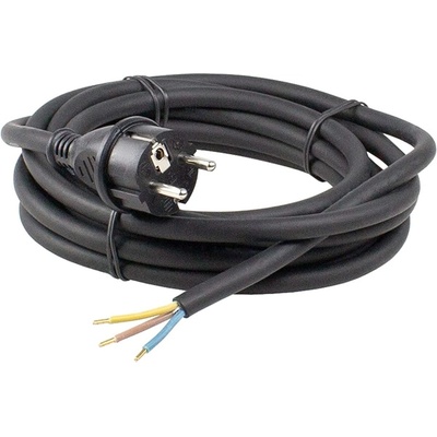 ANCO 321660 H05RR-F 10A 250V 3x1.0 mm2, 5m черен гумен флексокабел с щепсел за монтаж (321660)