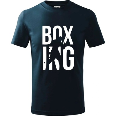 Nápis Boxing tričko detské Tmavomodrá