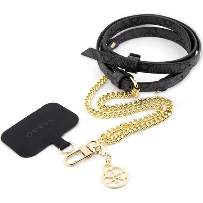 Pouzdro Guess Crossbody Popruh PU 4G Chain with Charm Silver/čierne – Zboží Živě