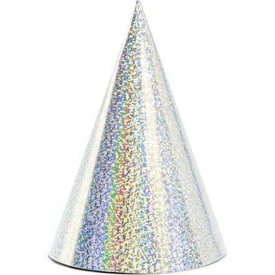 PartyDeco Парти шапки - холографични сребърни