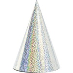PartyDeco Парти шапки - холографични сребърни