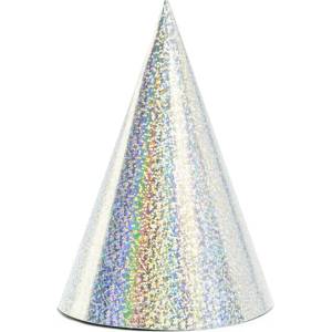 PartyDeco Парти шапки - холографични сребърни