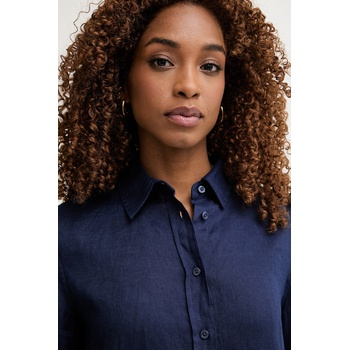 Benetton Риза дамска от лен (5BMLDQ0D9)