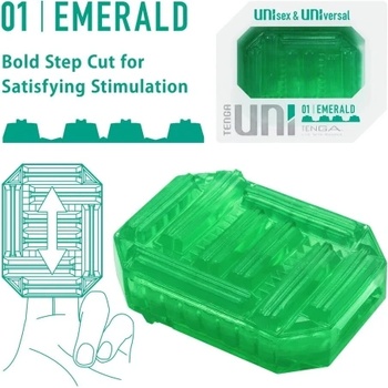 Image 1 of TENGA Релефен и компактен унисекс стимулатор Tenga Uni Emerald