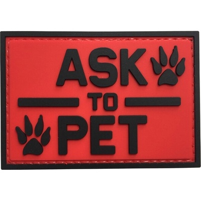 WARAGOD Ask to pet PVC nášivka, červená