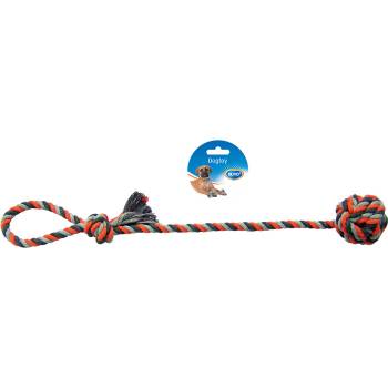 Duvo Plus Tug Toy Knotted Cotton Dummy Ball - Кучешка играчка - въже за дърпане и дъвчене с памучна топка , 50 см