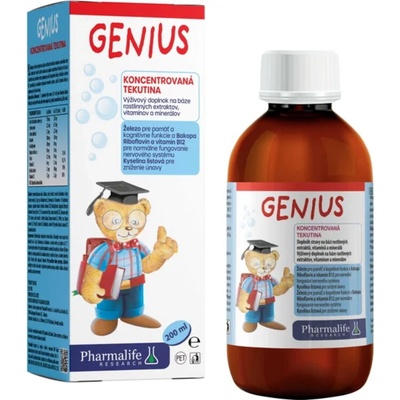 Pharmalife Genius koncentrovaná tekutina na podporu pamäti, sústredenia a zníženie únavy 200 ml