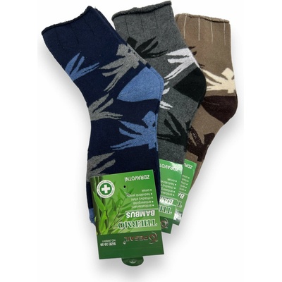 Dámske zateplené ponožky červenej farby pes 3x pár 02 čierná