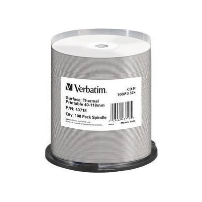 Verbatim CD-R(100-Pack)Spindle/AZO/52x/700MB/Thermal Printable No ID Brand (43718)