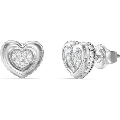 Guess Srdíčkové náušnice s krystaly L.O.V.E. JUBE05466JWRHT/U
