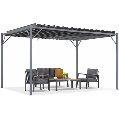 Garden Point terasová pergola Tasos 3x6 m s moskytiérou Antracitová