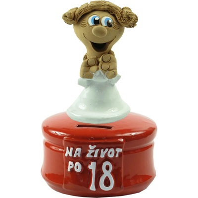 Pokladnička farebná s postavičkou a číslom 18 pohlavie: žena