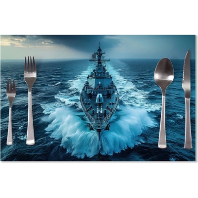 Sablio Prestieranie Vojnová loď prerážajúca oceán 40x30cm