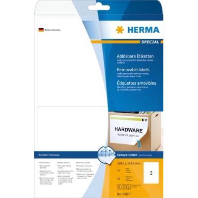 HERMA етикет подвижен 199, 6 x 143, 5 мм, 50 бр (10020)