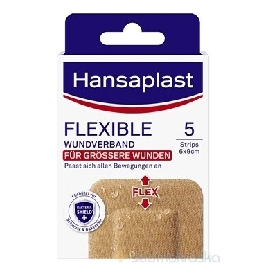 Hansaplast Flexible Xxl náplasť elastická, 6x9 cm 1x5 ks