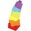Teddies Kubus pyramida skládanka hranatá barevná 7 ks