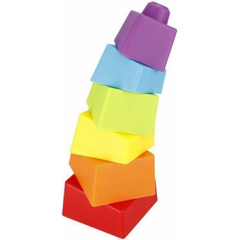 Teddies Kubus pyramida skládanka hranatá barevná 7 ks