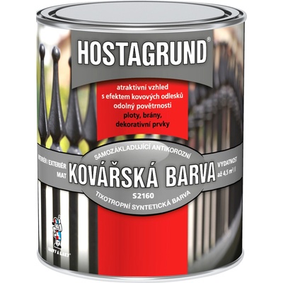 Barvy a laky Hostivař HOSTAGRUND KOVÁŘSKÁ BARVA S2160 0,6L 0950 kovářská čerň