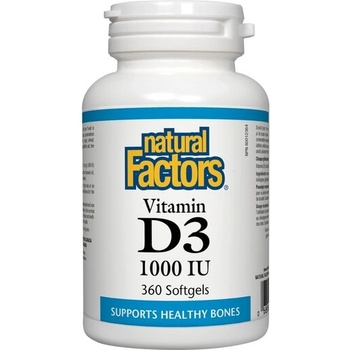 Natural Factors Витамин D3 1000 IU 360 софтгел капсули | Natural Factors (1057 NF)