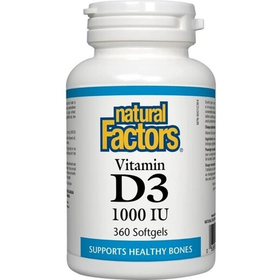 Natural Factors Витамин D3 1000 IU 360 софтгел капсули | Natural Factors (1057 NF)