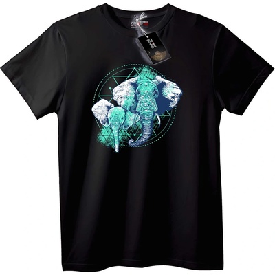 NOONEBRAND Тениска Слонско Семейство Геометрия - 2XL, White