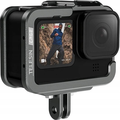 Telesin Aluminum cage for GoPro Hero 11 / 10 / 9 + vertical adapter GP-FMS-G11-TZ