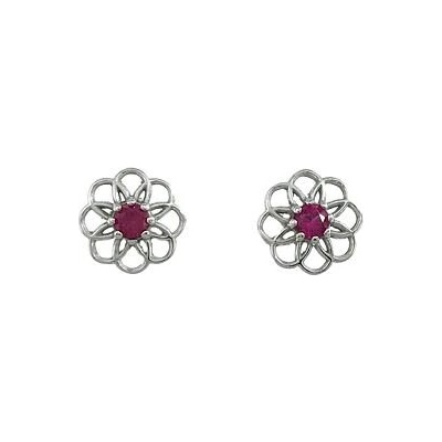 INFINITYSILVER Stříbrné náušnice RACHEL s červeným zirkonem 438302CZ