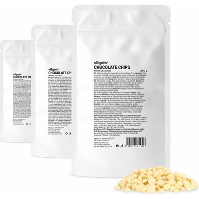 Vilgain Čokopecičky biela čokoláda biela čokoláda 3 x 250 g
