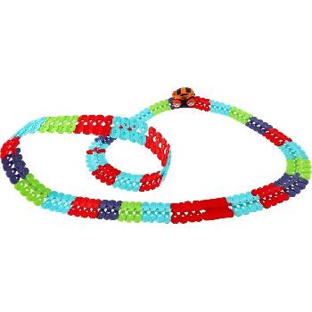 Teddies Autodráha barevná pružná auto na baterie se světlem