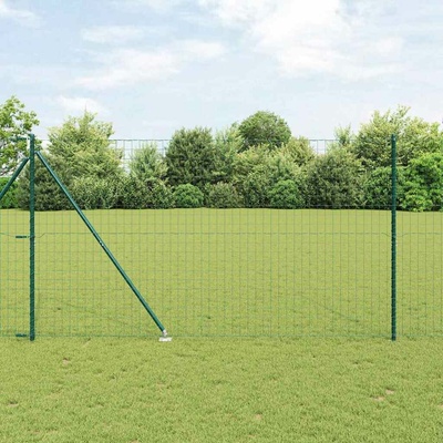 vidaXL Evropský plot se hroty 10 x 1,6 m Ocel potažená PVC Zelená