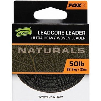 Fox Edges těžká šňůrka bez olova naturals leadcore 7m 50lb 22.7kg