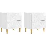 vidaXL Нощно шкафче 2 бр. Бял гланц 43 x 34, 5 x 48 см (894994)