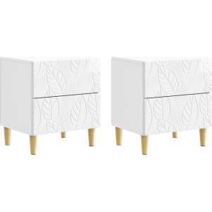 vidaXL Нощно шкафче 2 бр. Бял гланц 43 x 34, 5 x 48 см (894994)
