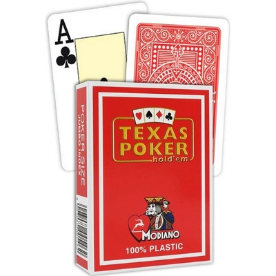 Modiano TEXAS PK JUMBO 100% plastové, červené
