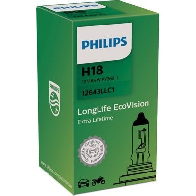 Philips LongLife EcoVision H18 PY26d-1 12V 65W 12643LLC1