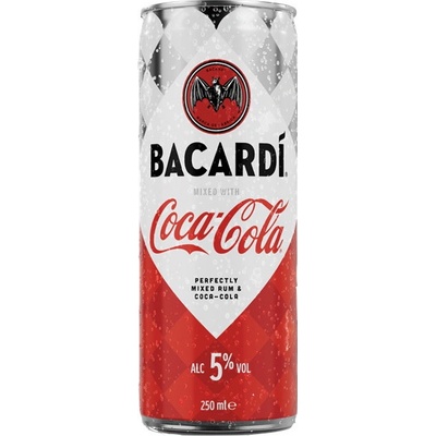 Bacardi & Coca Cola RTD 5% 250 ml (plech) – Zboží Dáma