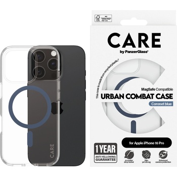 Image 1 of Panzer Гръб CARE by PanzerGlass за iPhone 16 Pro, Flagship Case Urban Combat w. Blue MagSafe