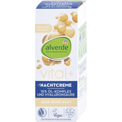 Alverde Naturkosmetik Vital+ noční krém s olejovým komplexem 50 ml