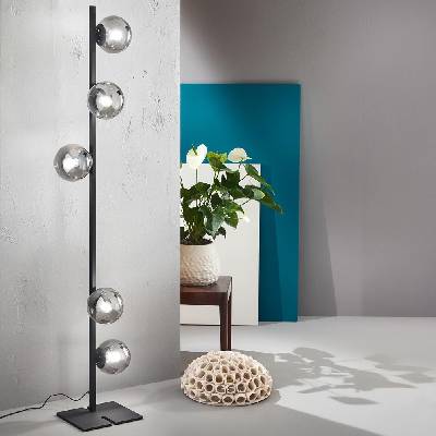 Ondaluce - Подова лампа MONILE 5xE14/10W/230V димно-черна (OND0049)