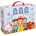 Tooky toys Приказен замък с дървени фигури в куфар