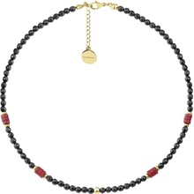 Manoki Náhrdelník černý onyx, přírodní červený korál WA723GR Černá
