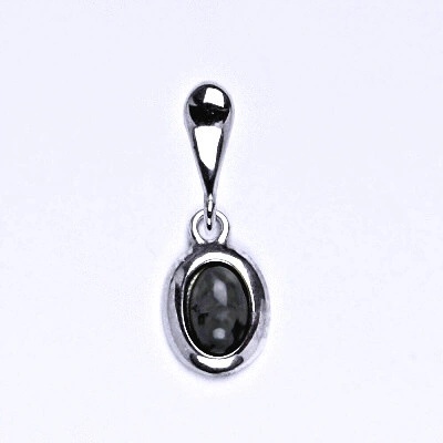 Čištín Stříbrný přívěsek přírodní Obsidián 6x4 P 1353 22