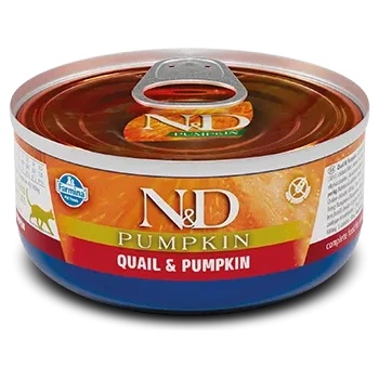 Farmina N&D Cat Quail & Pumpkin Can - Консервирана храна за израснали котки с пъдпъдък и тиква, 70 гр