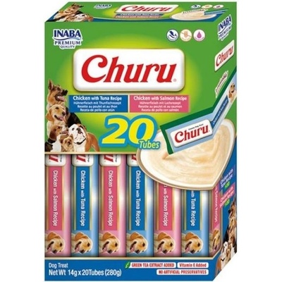 Churu Dog snack kuře & tuňák a kuře & losos 20 x 14 g multipack