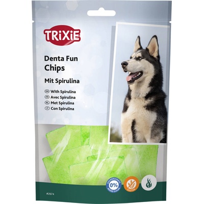 TRIXIE Denta Fun Spirulina Chewing - Чипс със спирулина алга за кучета, 50 гр