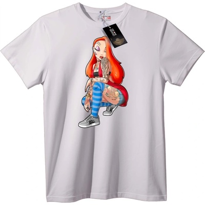 NOONEBRAND Тениска Татуирана руса коса в градски стил - 2XL, White
